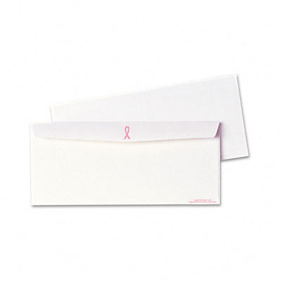 Breast cancer awarns envel #10 white/pink ribbn 500/box