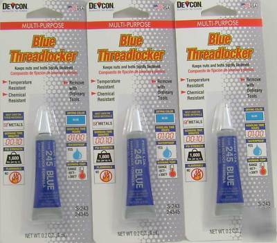 Devcon blue threadlocker 24345 multi purpose 3 pack