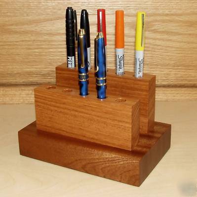 Exotic wood pencil holder - african sapele & doussie 