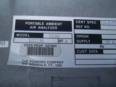 Foxboro miran 1B2 ambient air analyzer/gas tester