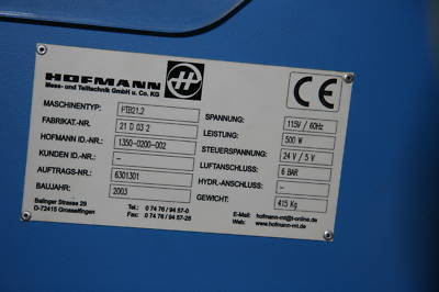 Hoffman toolholder balancing machine 