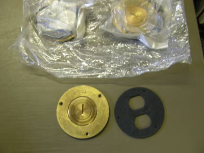 New 3 hubbell S2525 brass floor box covers old stock