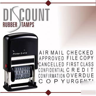 Shiny self-inking stock phrase stamp - S414 - black ink