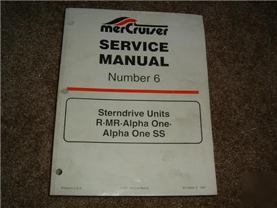 Sterndrive -r-mr alphaone, alphaone ss service manual