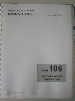 Tektronix 106 square wave generator instruction manual