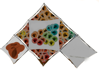 Triangle floor standing diamond fabric pop up