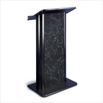 Pyrenees marble lectern with black anodized aluminum