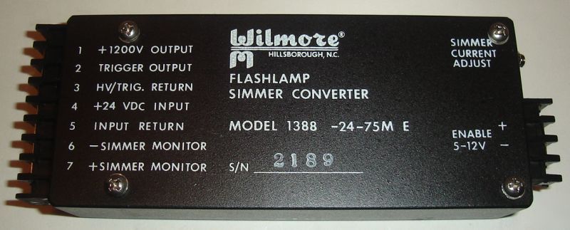 Wilmore flashlamp simmer converter laser 1388-24-75M e