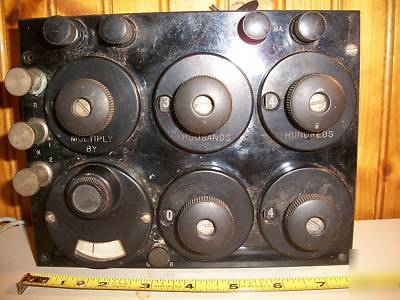 Vintage capacitance decade box panel meter tester