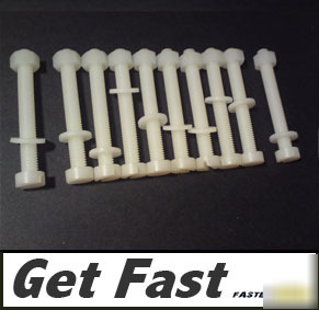 10 nylon plastic screw sets, M4 nut, washer & bolt 40MM