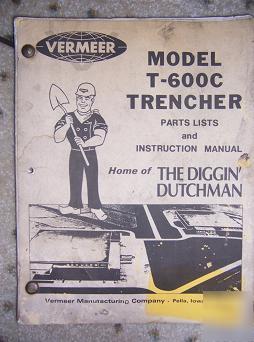 1975 vermeer t-600C trencher manual parts list o