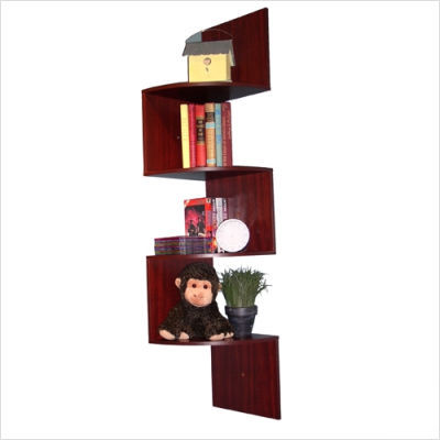 4D concepts hanging corner storage in cherry