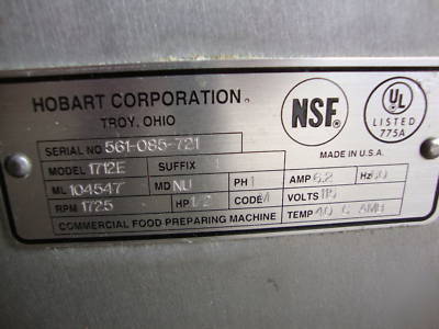Hobart 1712E automatic meat deli slicer