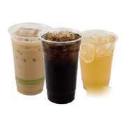 New plastic cup with green stripe - 16 oz