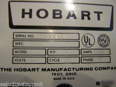 No res hobart mixer v-1401 140 quart pizza dough mixer