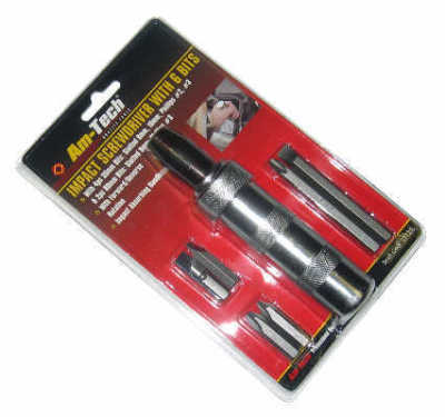 Reversable impact screwdriver driver & 6 long bits set