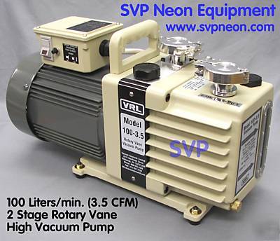 3.5CFM 2 stage high vacuum pump alcatel edwards leybold