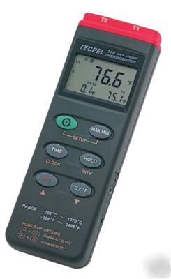 Dual input thermometer datalogger - tecpel dtm-318