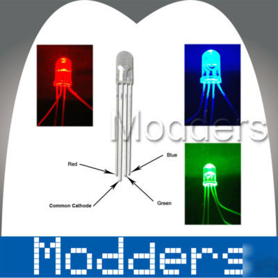 New 50 pcs 5MM rgb led 4000MCD common cathode & free r
