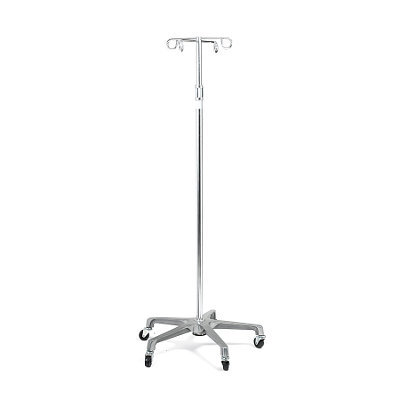 New medline heavy duty wheeled iv pole stand 4 hook X2 