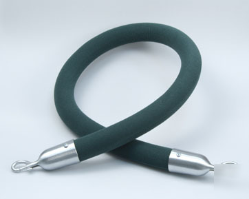 Stanchion velour rope w polished chrome hook ends 6'