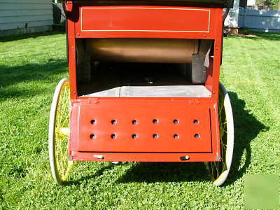 Vintage bartholomew hand cart gas/steam peanut roaster 