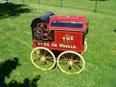 Vintage bartholomew hand cart gas/steam peanut roaster 