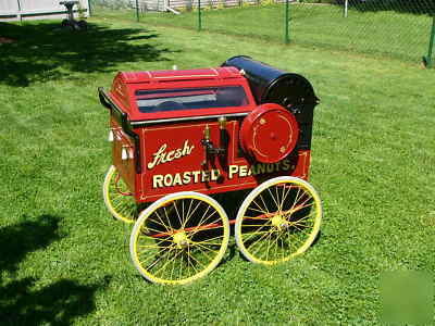 Vintage bartholomew hand cart gas/steam peanut roaster 