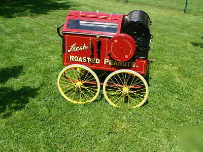 Vintage bartholomew hand cart gas/steam peanut roaster 