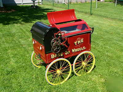 Vintage bartholomew hand cart gas/steam peanut roaster 