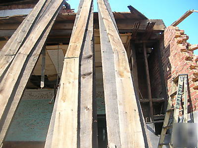 Reclaimed wood beams from 110 yr old school,