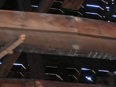 Reclaimed wood beams from 110 yr old school,