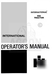 Farmall international 666 tractor operator owner manual