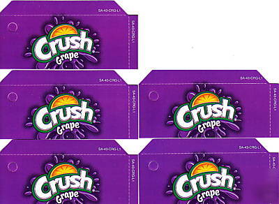 Grape crush small set 5 same soda vending flavor labels