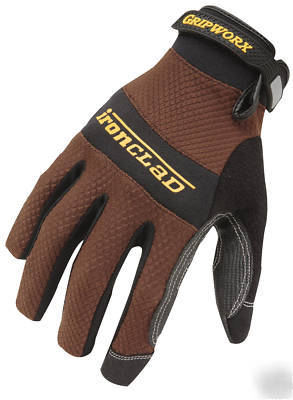 Ironclad performance wear gloves tacky grip mens 2X brn