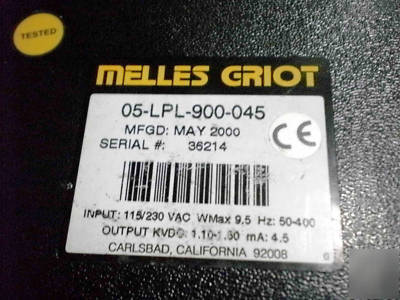 Melles griot 05-lpl-900-045 laser ps + laser tube,lpl 