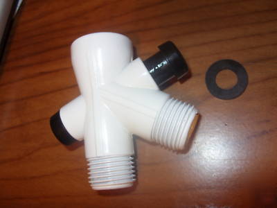 Metal shower diverter valve push button white 1/2