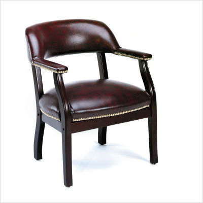 Boss office products captain guest chair oxblood vinyl