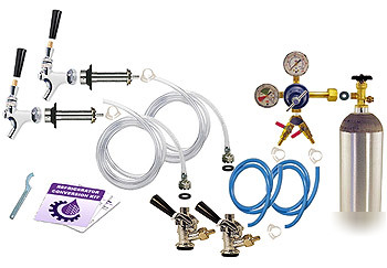 2 tap kegerator conversion kit keg beer 2SCK-5T w/ tank