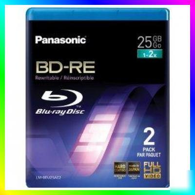 25 gb panasonic lm-BEU25AE2 blu-ray bd-re disc - 2 pack
