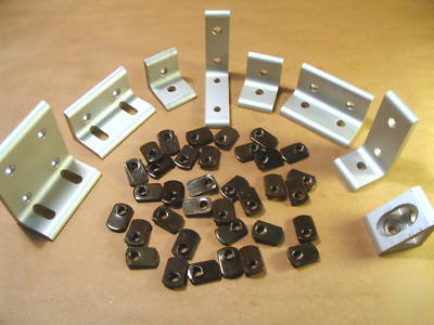 8020 aluminum 15 s joining plates & t-nuts lot p (43PC)