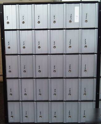 30 door unit aluminum commercial mailboxes + keys H2230