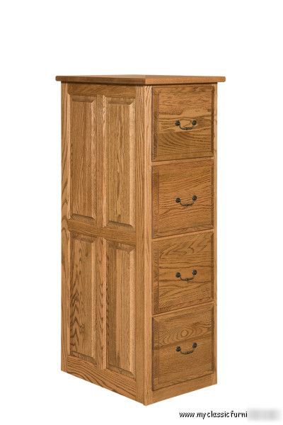 4 drawer verticle filing file cabinet amish made oak