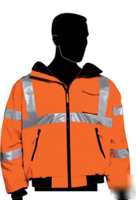 Class iii traffic safety insulated bomber jacket -md-4X