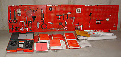 Ducati motorcycle tools, tool boards, manuals,etc-46PCS