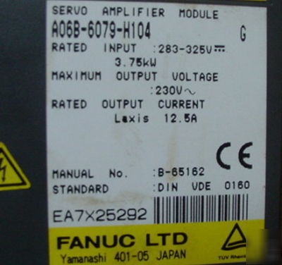 Fanuc servo amplifier drive module #A06B-6079-H104 g