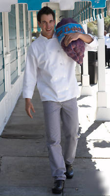0402P 10 pearl button medium chef coat