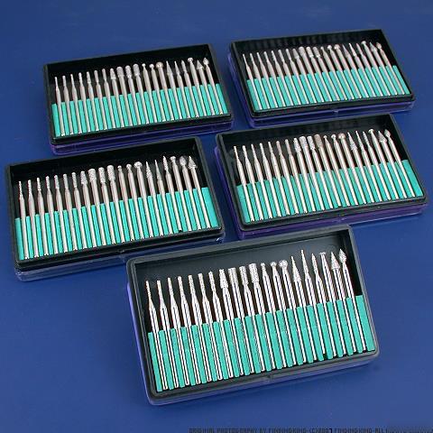 100PC diamond bur bit set rotary tools 1/8