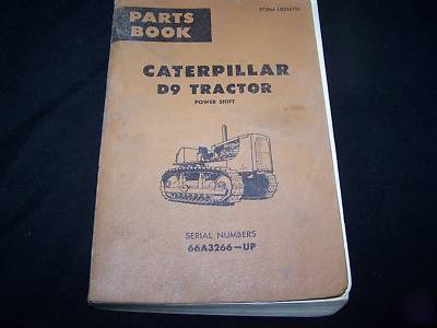 Caterpillar parts book D9 D9G tractor 66A 66A3266-up