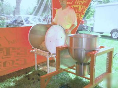 New kettle corn sifting and bagging stations